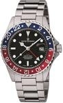 Revue Thommen GMT Herren-Automatikuhr aus Edelstahl, 42 mm, analog, schwarzes