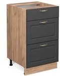 Vicco K&uuml;chenunterschrank Fame-Line, Anthrazit-Gold, 50 cm ohne Arbeitsplatte,...