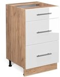 Vicco K&uuml;chenunterschrank Fame-Line, Wei&szlig; Hochglanz, 50 cm