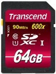 Transcend Ultimate-Speed SDXC Class 10 UHS-1 64GB Speicherkarte (bis 90MB/s Lesen)