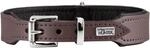 HUNTER Hundehalsband BASIC, Farbe: braun/schwarz, Pflegeleichtes Spaltleder,