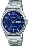 Casio Herren-Armbanduhr mit klassischem Quarzwerk, graues Edelstahlarmband,