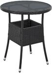 Juskys Polyrattan Gartentisch Yoro wetterfest - Balkontisch &Oslash; 60 cm rund - Rattan