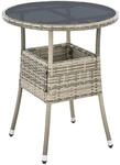 Juskys Polyrattan Gartentisch Yoro wetterfest - Balkontisch &Oslash; 60 cm rund - Rattan