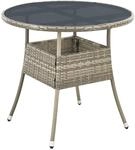 Juskys Polyrattan Gartentisch Yoro wetterfest - Balkontisch &Oslash; 80 cm rund - Rattan