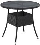 Juskys Polyrattan Gartentisch Yoro wetterfest - Balkontisch &Oslash; 80 cm rund - Rattan
