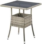 Juskys Polyrattan Gartentisch Yoro wetterfest - Balkontisch 60x60 cm eckig - Rattan
