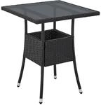Juskys Polyrattan Gartentisch Yoro wetterfest - Balkontisch 60x60 cm eckig - Rattan