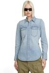 G-STAR RAW Damen Slim Western Hemd, Blau (Sun Faded Blue Mist D24343-D539-G342), L