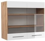 Vicco K&uuml;chenglasschrank Fame-Line, Wei&szlig; Hochglanz, 80 cm, zur Kombination mit