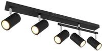 GLOBO Deckenleuchte - Schwarz matt - Metall - 5-flammig - B 70 cm