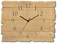 ARTLAND Wanddeko Wanduhr ohne Tickger&auml;usche aus Holz Funk Uhr lautlos 40x30 cm