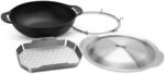 Weber Crafted Wok & Dampfgaraufsatz / 2-in-1 Edelstahl-Set zum Braten und D&auml;mpfen