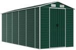 vidaXL Ger&auml;tehaus Gr&uuml;n 191x470x198 cm Verzinkter Stahl