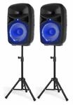 Vonyx VPS102A Partyboxen mit Stativen 600W Bluetooth 10 Zoll | LED, Mikrofon,...