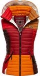 Navahoo Damen Steppweste leicht mit Abnehmbarer Kapuze Colourblocking-Stil Shadaa