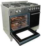 Gasline Gas Standherd mit Elektrobackofen und Flaschenschrank 90cm GAG90GOXFLE