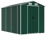 vidaXL Gartenhaus Gr&uuml;n 191 x 300 x 198 cm Verzinkter Stahl