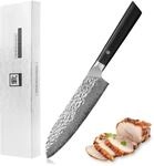 zayiko Kuro Damastmesser Santoku Messer 17 cm Klinge aus 67 Lagen mit VG-10 Kern I