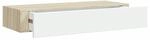 vidaXL Wandmontiertes Schubladenregal Eiche und Wei&szlig; 60 x 23,5 x 10 cm MDF