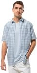 Jack Wolfskin Herren Hot Springs Shirt Hemd, Soft Blue Check, S EU