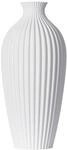 3D Vase Dekovase Saskia XL 38cm Bodenvase Wei&szlig; Vase Pampasgras Trockenblumen