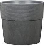 Scheurich Groove+ 40, Pflanzgef&auml;&szlig;/Pflanzk&uuml;bel, rund, Farbe: Carbon, hergestellt