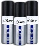 3 er Pack S.Oliver SO PURE Men Deo Spray Deodorant 3 x 150 ml