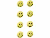 FRANKEN Happy Magnets, Magnete mit Smiley rund, 8 Stück, Hochwertige Haftmagnete