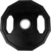 Tunturi Gewichtscheiben 50 mm, 1 x 10 kg, Hantelgewichte aus Gummi mit Griffen