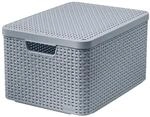 Curver Rattan Style Aufbewahrungsbox mit Deckel, Aufbewahrungskorb, Kunststoff,...
