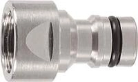 Geka 711XSB Hahnstecker Stecksystem IG G 3/4 Zoll MS NI, Silber, 18 x 8 x 13 cm
