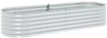 vidaXL Hochbeet Stahl Silbern 240x80x44 cm Gem&uuml;sebeet Pflanzbeet Pflanzkasten