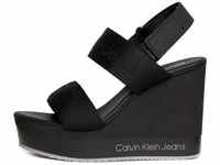 Calvin Klein Jeans Damen Plateau-Sandalen Wedge Sandal Keilabsatz, Schwarz (Black),