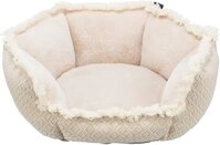 TRIXIE Hundebett Boho 50 × 50 cm in beige - weiches Hundekissen mit Plüschelementen TRIXIE Hundebett Boho 50 × 50 cm in beige - weiches Hundekissen mit Plüschelementen