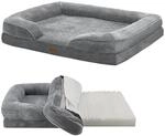 Juskys Hundebett Sheena XL orthop&auml;disch, waschbar & rutschfest - 105 x 82 x 17...