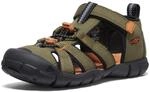 KEEN Kids' Seacamp II CNX Closed Toe Sandal, Dark Olive/Gold Flame, 38 EU