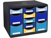 Exacompta 3137202D Ablagebox BeeBlue aus Recycling-Kunststoff mit 11 individuell