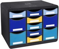 Exacompta 3137202D Ablagebox BeeBlue aus Recycling-Kunststoff mit 11 individuell