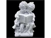 Thaiboo Massive Steinfigur Junge und Mädchen lesen in einem Buch Skulptur...