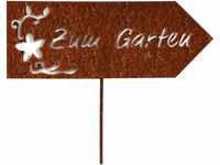 UNUS Garden Gartenstecker Rost Metall Gartenschild Zum Garten