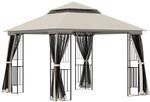 Outsunny Gartenpavillon mit Doppeldach Pavillon Gartenzelt Festzelt Partyzelt mit 4 x