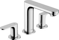 hansgrohe Rebris S - 3-Loch Waschtischarmatur mit Zugstange und Ablauf, Wasserhahn