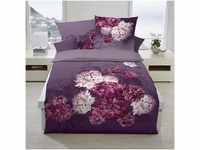Traumschlaf Biber Wendebettwäsche Flamenco violett 1 Bettbezug 135 x 200 cm + 1