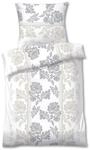 TRAUMSCHLAF Frottee Bettw&auml;sche Franka silber creme - 155x220 cm + 80x80 cm | Weiche