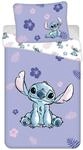 Jerry Fabrics Kinder Bettw&auml;sche Wendebettw&auml;sche Lilo und Stitch mit Blumen lila,