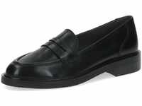 CAPRICE Damen Loafer ohne Absatz Airmotion aus Leder mit Blockabsatz Weite G, Schwarz