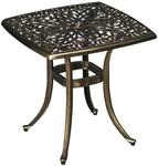 Outsunny Beistelltisch, Terrassentisch mit Schirmloch, Gartentisch mit
