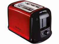 Moulinex LT261D Subito - Roter Doppelschlitz-Toaster | Brötchenaufsatz | 850 Watt 