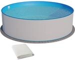 Planet Pool Stahlwandpool Set (2-teilig) rund 500 x 120 cm, Stahl 0,4 mm wei&szlig; Folie